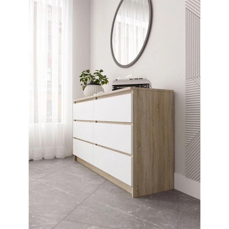 Komod, 77x138.4x40.4 sm, LDSP, ağ/qəhvəyi Komod, 77x138.4x40.4 sm, LDSP, ağ/qəhvəyi