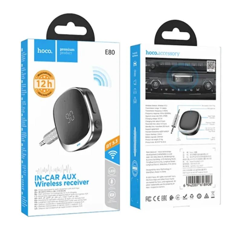 Bluetooth-aux адаптер Hoco E80 Bluetooth-aux адаптер Hoco E80