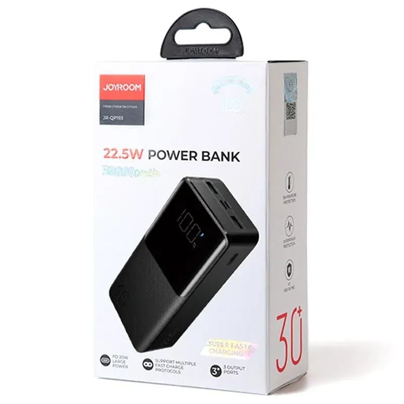 Внешний аккумулятор Joyroom JR-QP193 30000 mAh Black Внешний аккумулятор Joyroom JR-QP193 30000 mAh Black