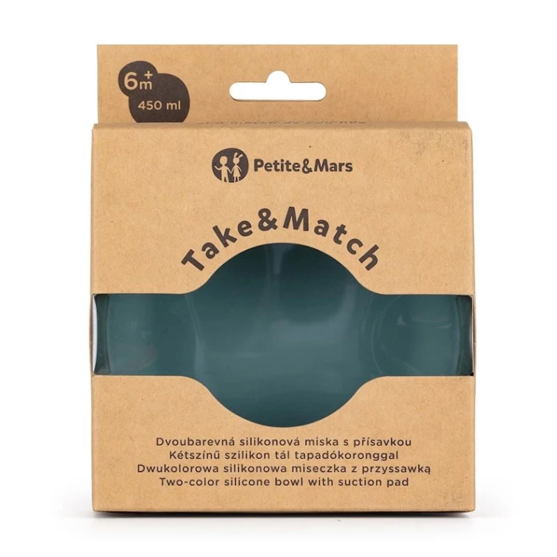 Миска Petite&Mars Take&Match Misty Green, 450 мл, пищевой силикон, синий