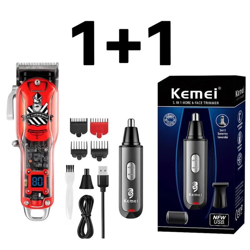 Saç kəsmə cihazı Kemei 1751 + Trimmer Kemei 313 Hədiyyə