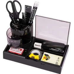 Канцелярский набор Deli 38254 настольный, 16 предметов, черный Канцелярский набор Deli 38254 настольный, 16 предметов, черный