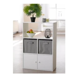 Stellaj 3563_L-M 2StellajSotiWh, 71.2x33x105.8 см, ЛДСП, белый Stellaj 3563_L-M 2StellajSotiWh, 71.2x33x105.8 см, ЛДСП, белый