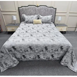 Dəst Pima Cotton 0000647, örtük 260х260 sm, yastıq üzlər 50х70 sm, ikinəfərlik, boz