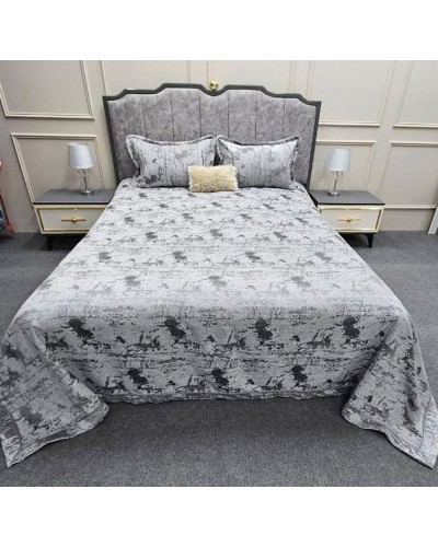 Dəst Pima Cotton 0000647, örtük 260х260 sm, yastıq üzlər 50х70 sm, ikinəfərlik, boz