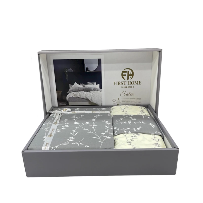 Комплект постельного белья First Home SHA-00002723, пододеяльник 200x220 см, простыня 250x250 см, 2 шт наволочки 50х70 см, евро, хлопок, разноцветный