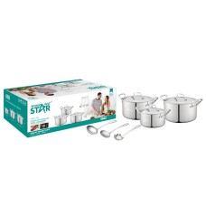 Qab-qacaq dəsti Winning Star ST-5100, paslanmayan polad, gümüşü, 6 parça