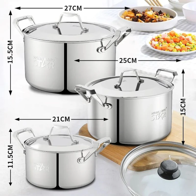 Набор посуды Winning Star ST-5100, нержавеющая сталь, серебристый, 6 предметов Набор посуды Winning Star ST-5100, нержавеющая сталь, серебристый, 6 предметов