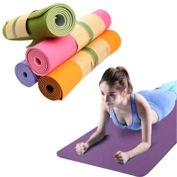 Мат для йоги 2226 ТПЕ, 183x61x0.6 см, голубой