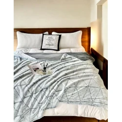 Örtük Luxe Cotton 000747, birnəfərlik, 160x210 sm, mavi