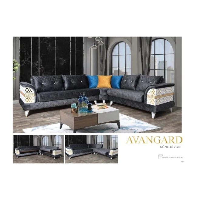 Диван Avangard угловой, 315/265x80x80 см, серый Диван Avangard угловой, 315/265x80x80 см, серый