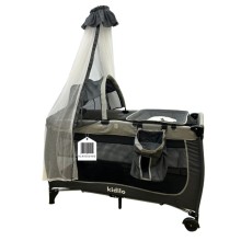 Manej-çarpayı Kidilo VL-KIDS-143G, qara, 120х60х74 sm
