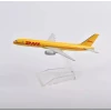 Декоративная модель самолета DHL Boeing 757, желтый, 12.5x15.5x8 см
