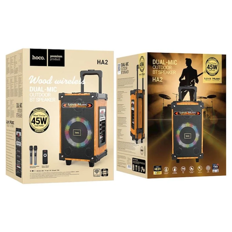 Акустическая система Hoco HA2 Wave Wood Акустическая система Hoco HA2 Wave Wood
