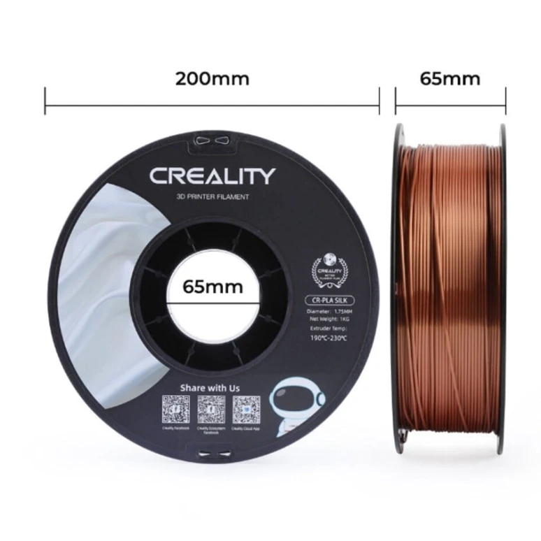 Пластик для 3D принтера Creality CR-Silk PLA Red Copper 1.75 мм, 1 кг Пластик для 3D принтера Creality CR-Silk PLA Red Copper 1.75 мм, 1 кг