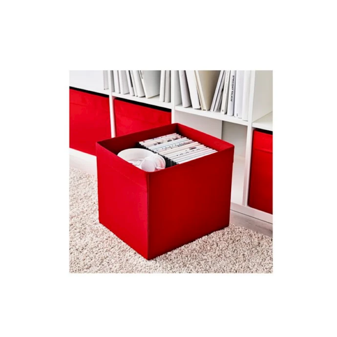 Коробка для хранения IKEA Drona, 33x38x33 см, полиэстер, красная