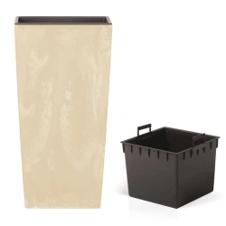 Горшок Prosperplast ME-RS300, 29.5x29.5x55 см, 35 л, пластик, бежевый