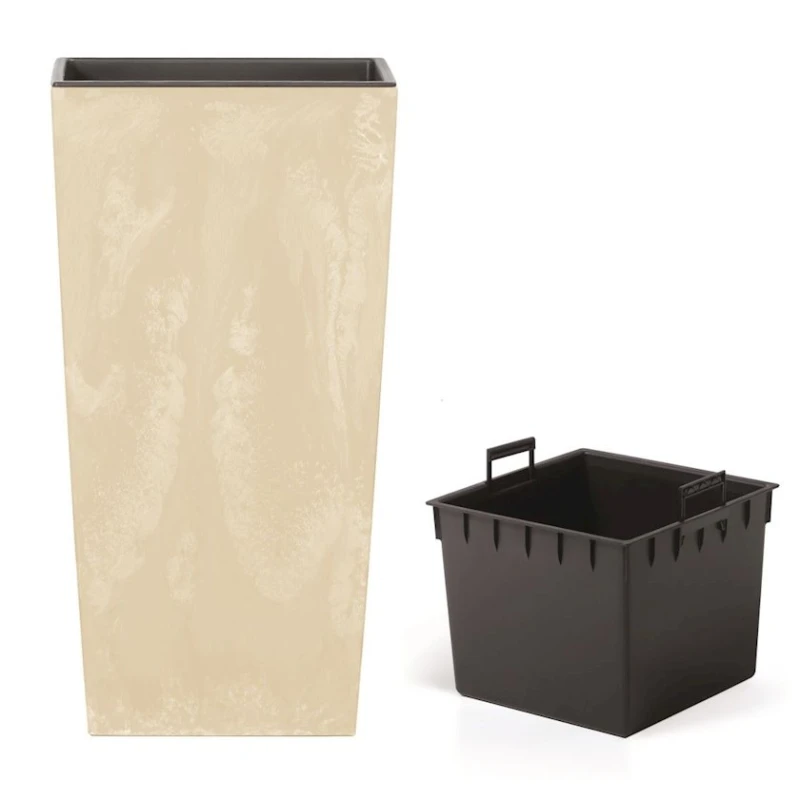 Горшок Prosperplast ME-RS300, 29.5x29.5x55 см, 35 л, пластик, бежевый