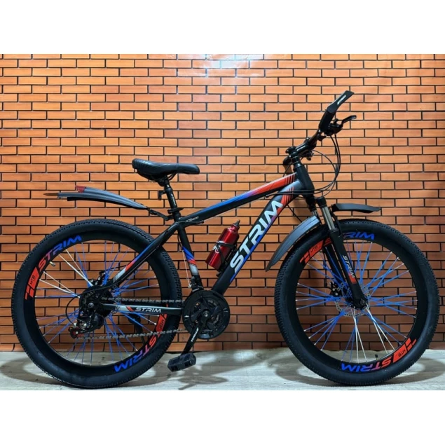 Горный велосипед Strim 26, стальной, 21, синий/черный Горный велосипед Strim 26, стальной, 21, синий/черный