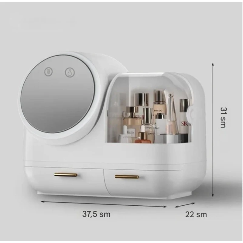 Органайзер для косметики, пластик, белый 37x31x22 см
