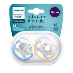 Набор пустышек Philips Avent Ultra air SCF080/05, 0+ мес, 2 шт Набор пустышек Philips Avent Ultra air SCF080/05, 0+ мес, 2 шт