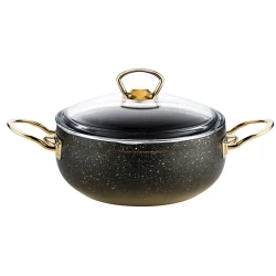 Кастрюля Anadolu Cookware SF-122, гранит, черная, 28 см
