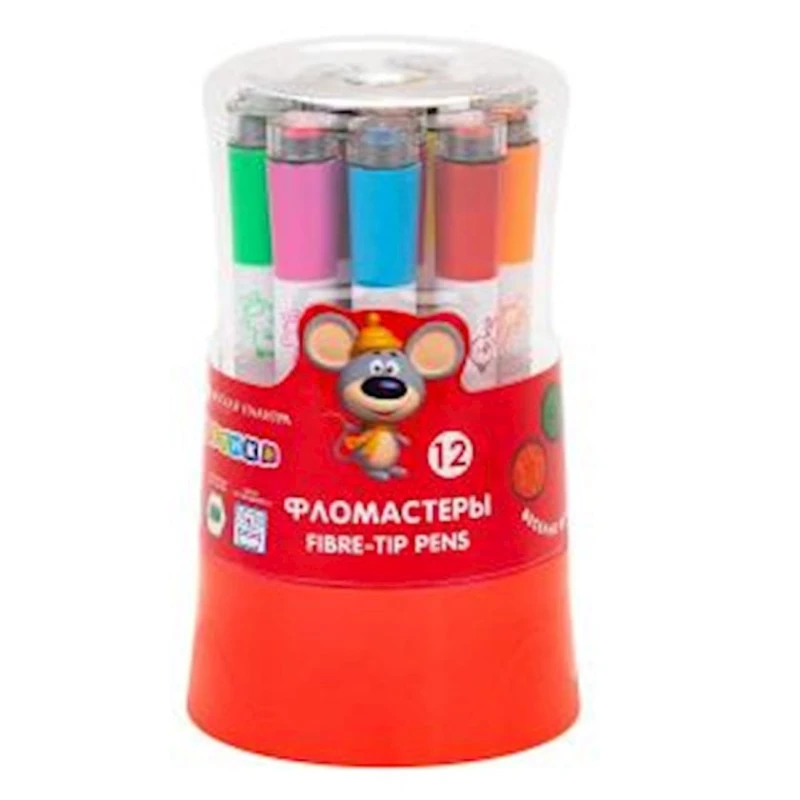 Набор фломастеров Невская палитра Цветик, со штампом, 12шт Набор фломастеров Невская палитра Цветик, со штампом, 12шт