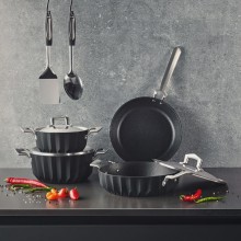 Qazan dəsti Emsan granit, qara, 7 parça