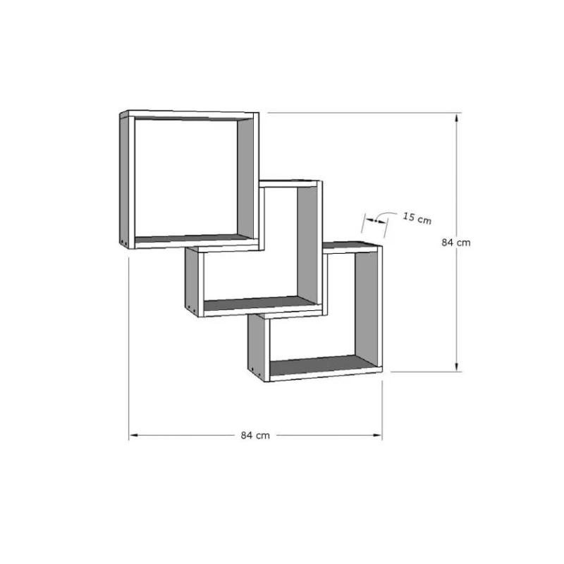 Полка ev_12116267, ЛДСП, 84x84x15 см Полка ev_12116267, ЛДСП, 84x84x15 см