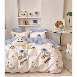 Комплект детского постельного белья First Home SHA-00002586, хлопок, полутораспальный, простыня 160х240 см, пододеяльник 160х220 см, наволочка 50х70 см, 1 шт, разноцветный