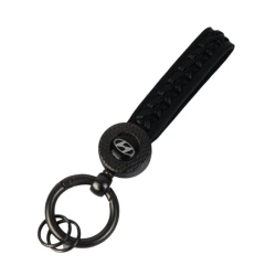 Брелок для ключей Avroluks av_279 Hyundai, кожа/металл, черный Брелок для ключей Avroluks av_279 Hyundai, кожа/металл, черный