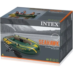 Надувная лодка Intex 68380 Seahawk 3, 295х137х43 см, алюминиевые вёсла 137 см, до 360 кг