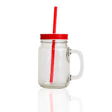 Стакан с соломинкой, красная крышка, 1 шт.