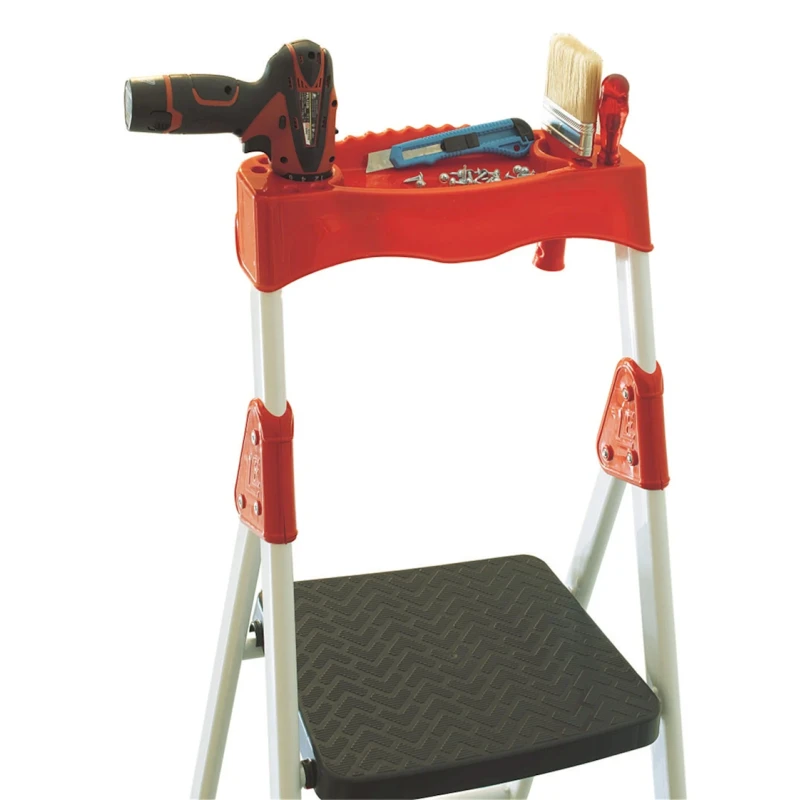 Стремянка Master Premium 4+1, 5 ступней, антискользящая, белая