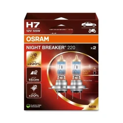 Avtomobil faraları üçün lampa Osram H7 Night Breaker 220, H7, 55 Vt, 2 əd
