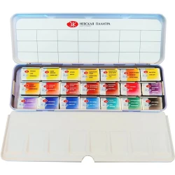 Набор акварельных красок Невская палитра Белые ночи, металлический пенал, 21 цветов, 2,5 мл (191201441)