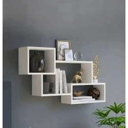 Настенная полка Art Mebel 182, ламинат, 54х93х18 см, белая