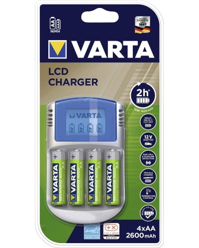 Batareya üçün şarj cihazı Varta LCD Charger 2600mAh, göstərici ilə
