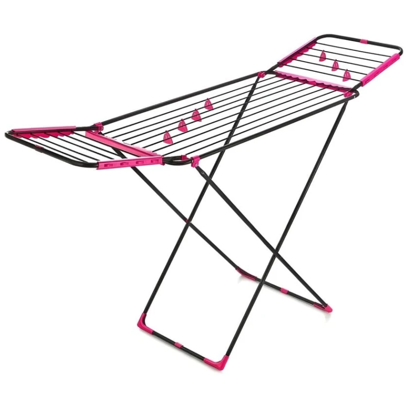 Paltar üçün quruducu Perilla 17009, metal/plastik, çəhrayı/qara, 17.5 m