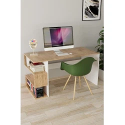 Компьютерный стол Art_Komp_Masası 35, белый/коричневый, 74x90x56 см