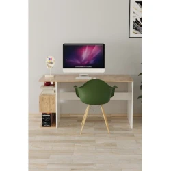 Компьютерный стол Art_Komp_Masası 35, белый/коричневый, 74x90x56 см