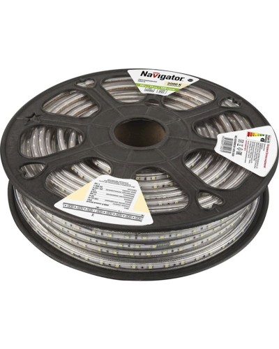 LED lent Navigator NLS-2835WW120, 7Vt, IP67, 120əd/m, 220V, 20000x11mm, isti ağ