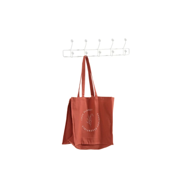 Вешалка настенная JYSK Grevinge, 65x15x5 см, массив сосны/сталь, белая