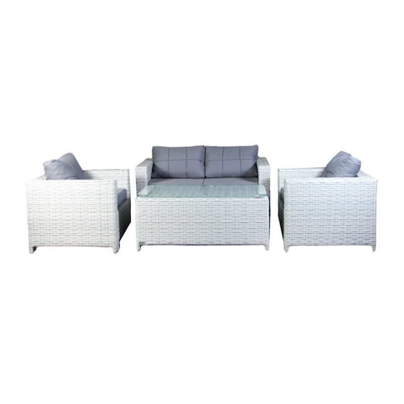 Комплект садовой мебели 6309, 4 предмета, белый/серый Комплект садовой мебели 6309, 4 предмета, белый/серый