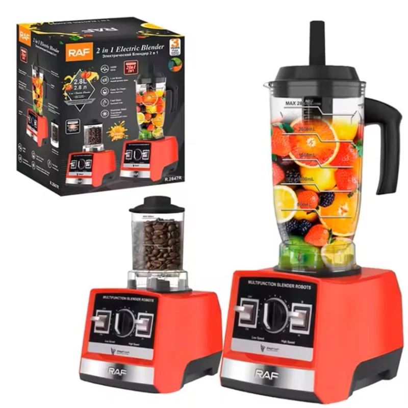 Блендер RAF R.2847R 2 in 1 Red, 2л