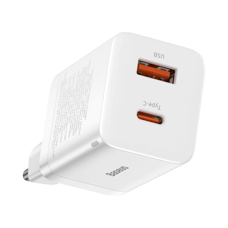 Сетевое зарядное устройство Baseus Super Si Pro Quick Charger C+U 30W EU White CCSUPP-E02, Белый