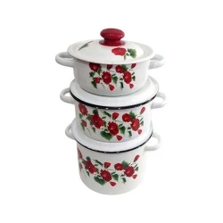 Набор кастрюль СтальЭмаль Рамо N 30, 3 шт, эмалированная сталь, с крышкой, белый