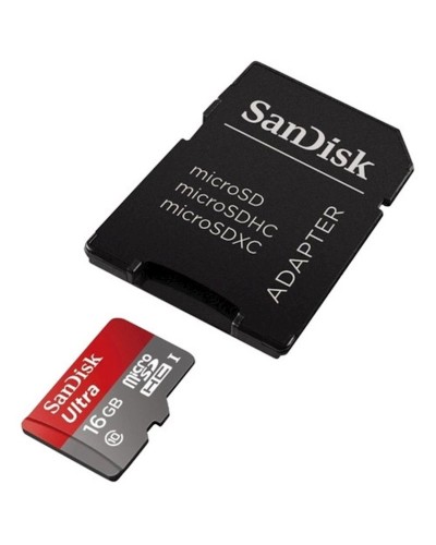 Yaddaş kartı Sandisk microSDHC 16GB Class 10 UHS-I Ultra R80MB/s + SD-Adapter