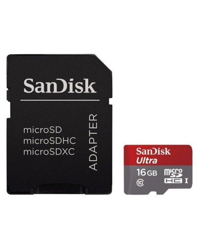 Yaddaş kartı Sandisk microSDHC 16GB Class 10 UHS-I Ultra R80MB/s + SD-Adapter