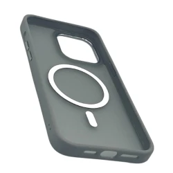 Çexol Magsafe Apple iPhone 15 Pro Max üçün, Matte Gray/Transparent